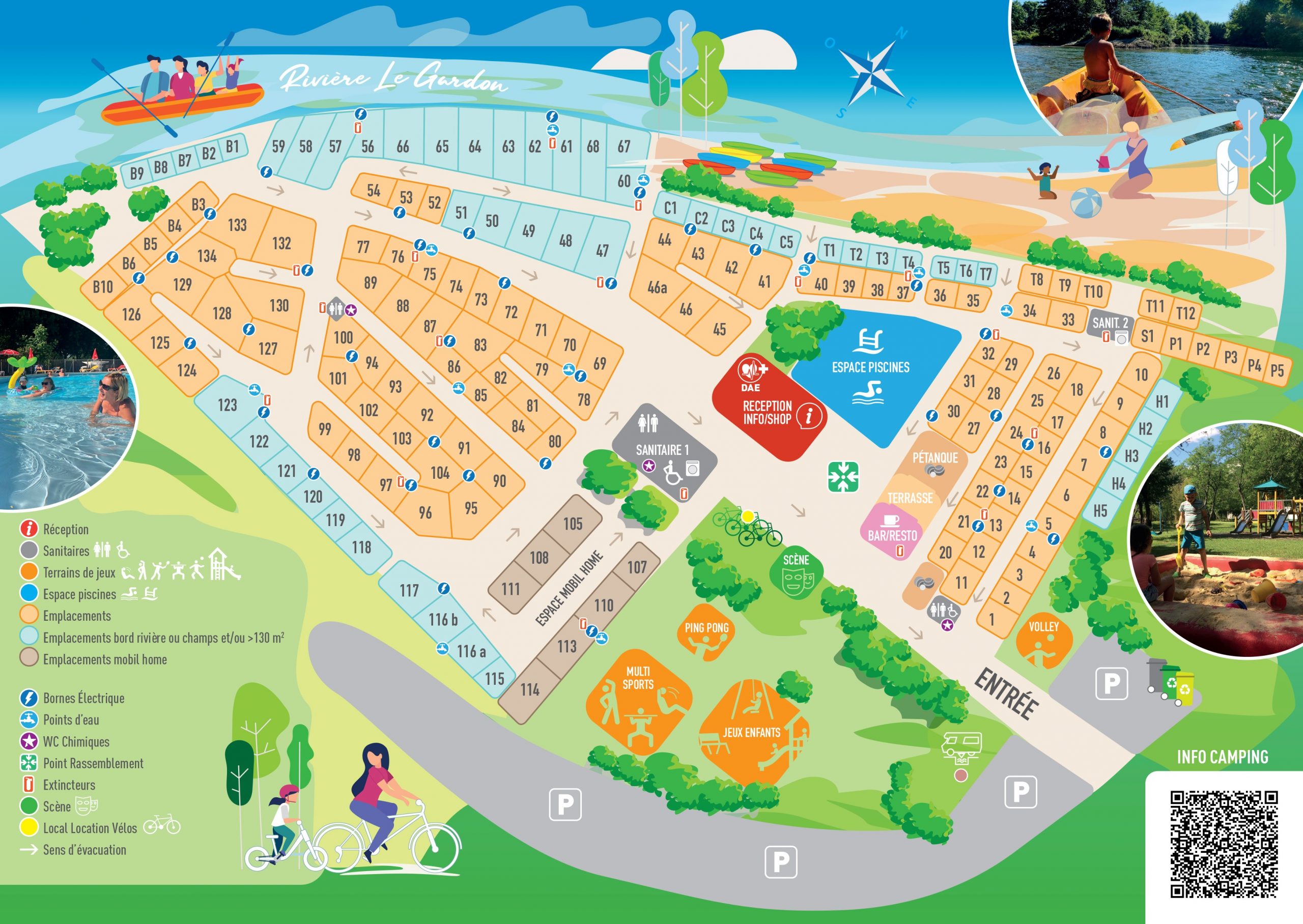 Map Campingsite Camping Beau Rivage